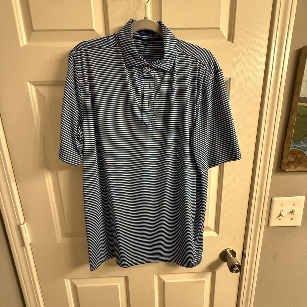 Men’s Stitch Golf Royal Blue, Navy, White striped polo